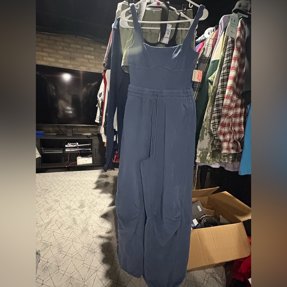 FP Movement by Free People Misty Blue Jumpsuit NWT Size S